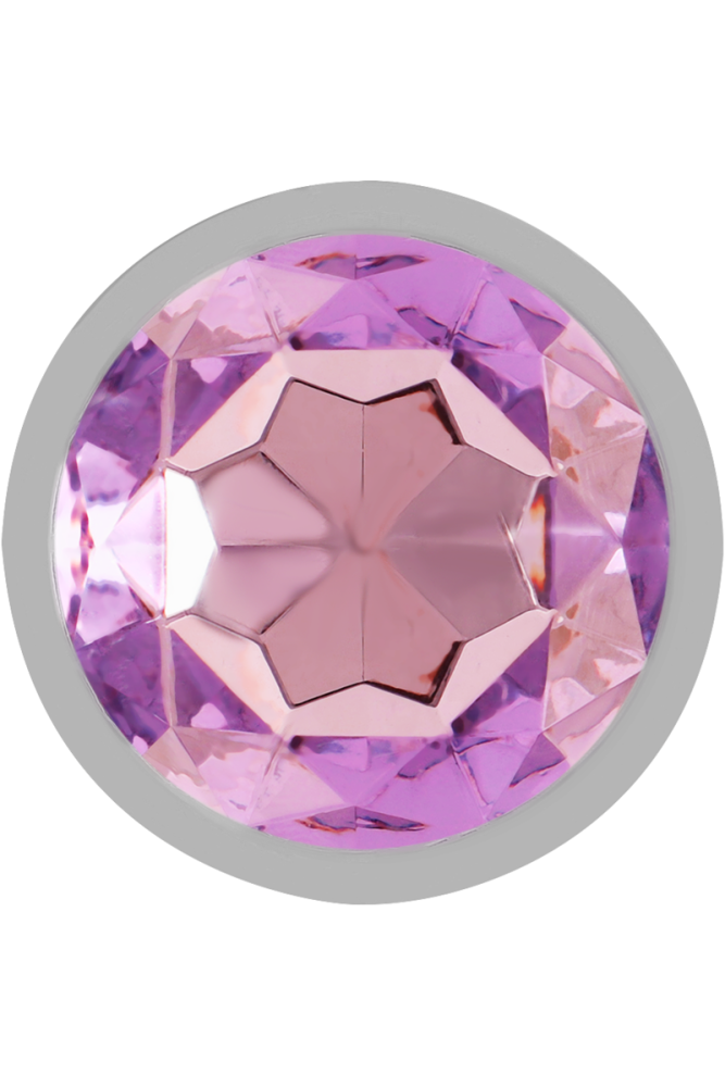 INTENSE - PLUG ANALE IN METALLO ALLUMINIO CON CRISTALLO VIOLA TAGLIA M