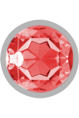 INTENSE - PLUG ANALE IN METALLO ALLUMINIO CON CRISTALLO ROSSO MISURA S