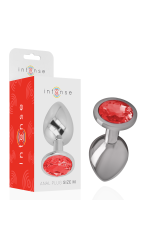 INTENSE - PLUG ANALE IN METALLO CON CRISTALLO ROSSO MISURA M