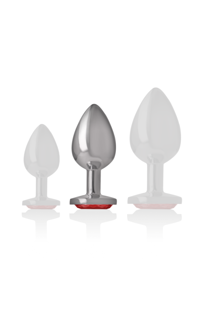 INTENSE - PLUG ANALE IN METALLO CON CRISTALLO ROSSO MISURA M