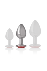 INTENSE - PLUG ANALE IN METALLO CON CRISTALLO ROSSO MISURA M