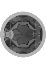 INTENSE - PLUG ANALE IN METALLO ALLUMINIO CON CRISTALLO NERO TAGLIA S