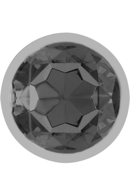 INTENSE - PLUG ANALE IN METALLO ALLUMINIO CON VETRO NERO TAGLIA L