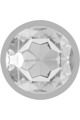 INTENSE - PLUG ANALE IN METALLO ALLUMINIO CON CRISTALLO ARGENTO MISURA S