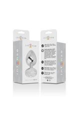 INTENSE - PLUG ANALE IN METALLO ALLUMINIO CON CRISTALLO ARGENTO MISURA S