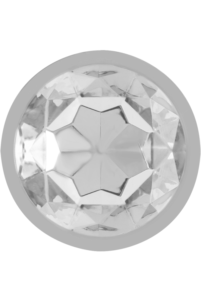 INTENSE - PLUG ANALE IN METALLO ALLUMINIO CON CRISTALLO ARGENTO TAGLIA M