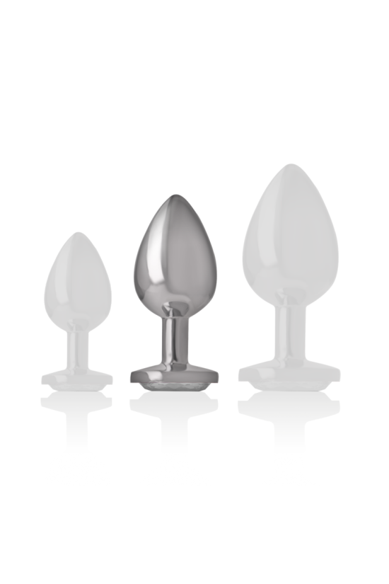 INTENSE - PLUG ANALE IN METALLO ALLUMINIO CON CRISTALLO ARGENTO TAGLIA M