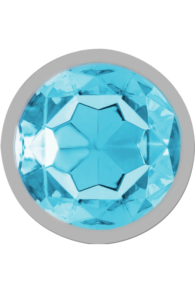 INTENSE - PLUG ANALE IN METALLO ALLUMINIO CON CRISTALLO BLU TAGLIA S