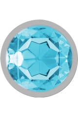 INTENSE - PLUG ANALE IN METALLO ALLUMINIO CON CRISTALLO BLU TAGLIA S