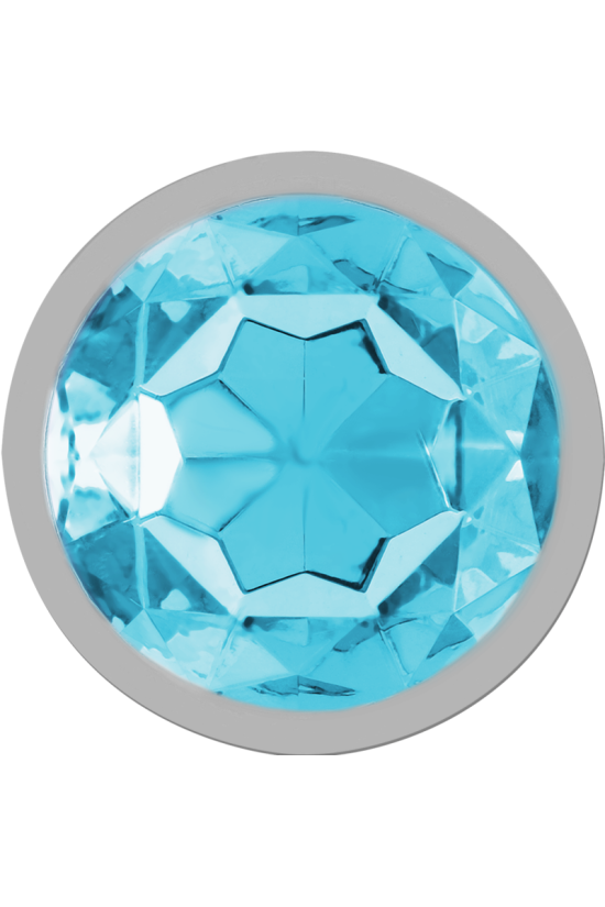 INTENSE - PLUG ANALE IN METALLO ALLUMINIO CON VETRO BLU TAGLIA M