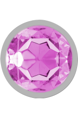 INTENSE - PLUG ANALE IN METALLO ALLUMINIO CON CRISTALLO ROSA TAGLIA S