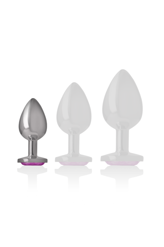 INTENSE - PLUG ANALE IN METALLO ALLUMINIO CON CRISTALLO ROSA TAGLIA S