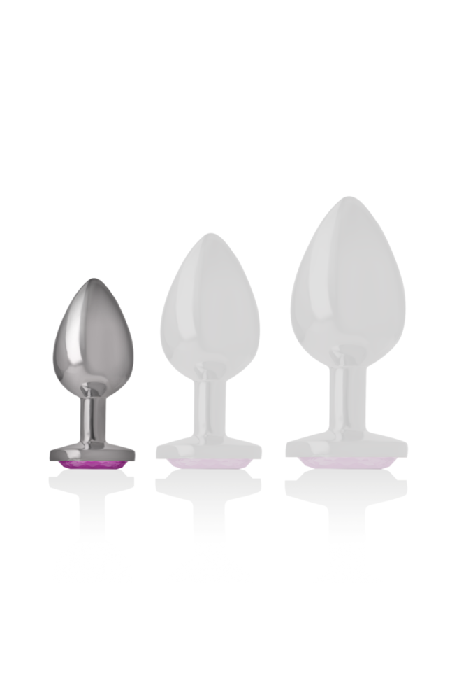 INTENSE - PLUG ANALE IN METALLO ALLUMINIO CON CRISTALLO ROSA TAGLIA S