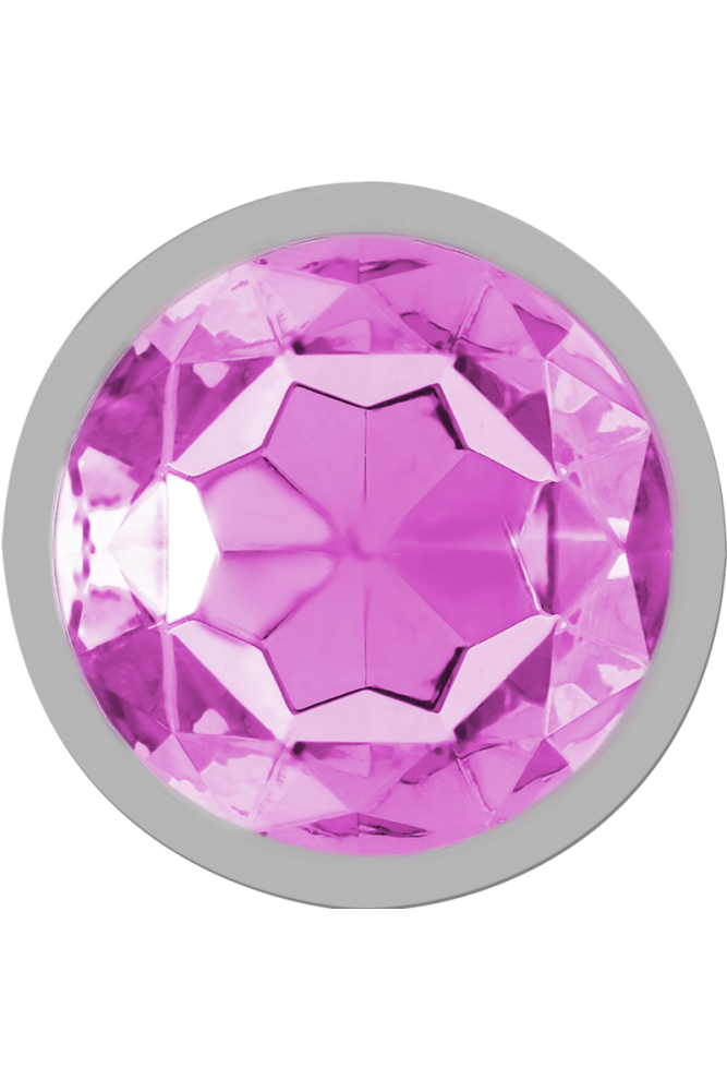 INTENSE - PLUG ANALE IN METALLO ALLUMINIO CON CRISTALLO ROSA TAGLIA M