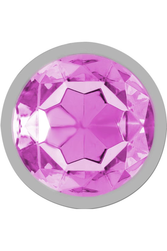 INTENSE - PLUG ANALE IN METALLO ALLUMINIO CON CRISTALLO ROSA MISURA L