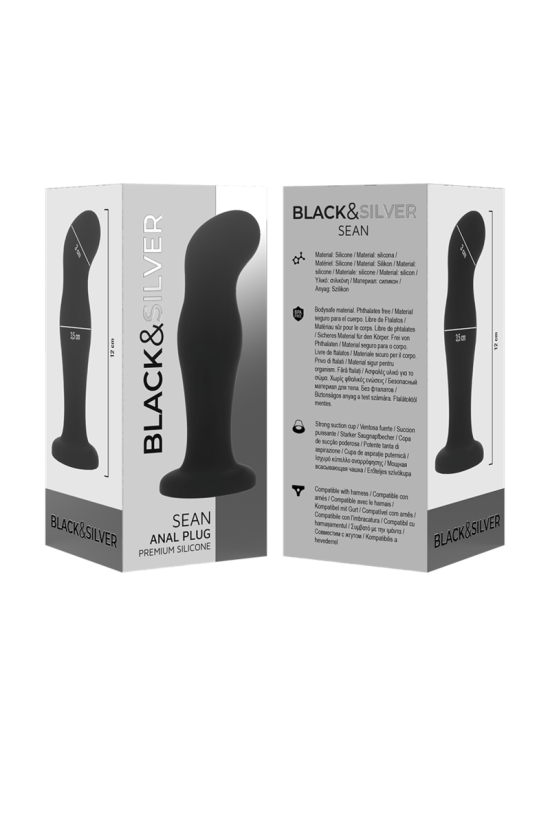 BLACK&SILVER - SEAN PLUG ANALE PREMIUM IN SILICONE NERO