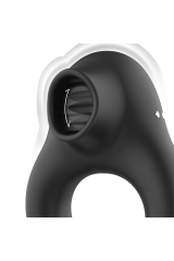 BLACK&SILVER - ANELLO VIBRATORE IN SILICONE 3 MOTORI RICARICABILE NERO