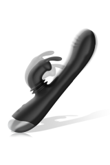 BLACK&SILVER - DJ. STIMOLATORE CONIGLIO IN SILICONE RICARICABILE ADAM NERO