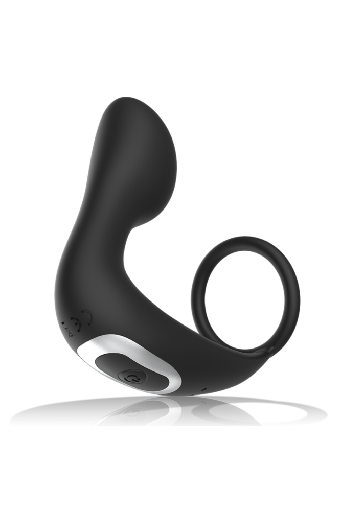 BLACK&SILVER - MASSAGGIATORE ANALE CON TELECOMANDO RICARICABILE IN SILICONE NERO