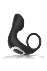 BLACK&SILVER - MASSAGGIATORE ANALE CON TELECOMANDO RICARICABILE IN SILICONE NERO