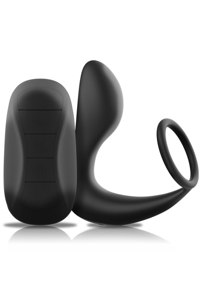 BLACK&SILVER - MASSAGGIATORE ANALE CON TELECOMANDO RICARICABILE IN SILICONE NERO