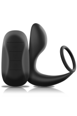 BLACK&SILVER - MASSAGGIATORE ANALE CON TELECOMANDO RICARICABILE IN SILICONE NERO