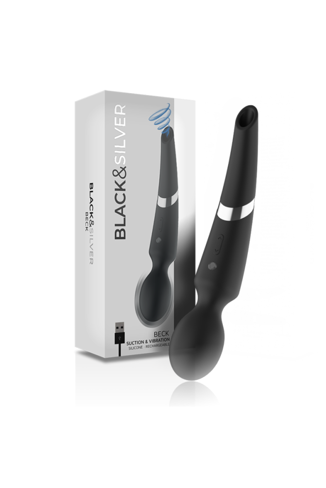BLACK&SILVER - BECK BACCHETTA E VENTOSA 2 IN 1 IN SILICONE