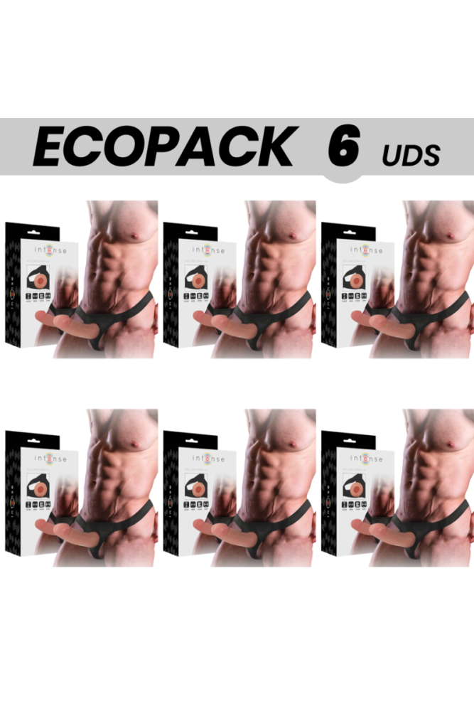 ECOPACK 6 UNIT - INTENSE IMBRACATURA CAVA CON DILDO 16 X 3 CM