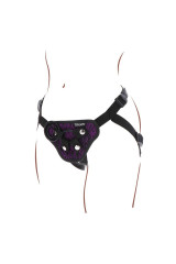 GET REAL - IMBRAGATURA IN PIZZO CON CINTURINO VIOLA