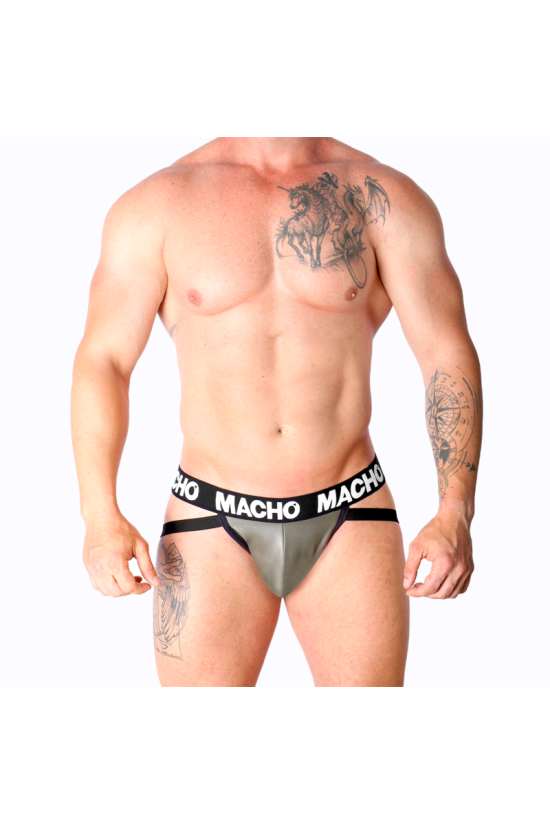 MACHO - MX27GR JOCK IN PELLE GRIGIO BEIGE M