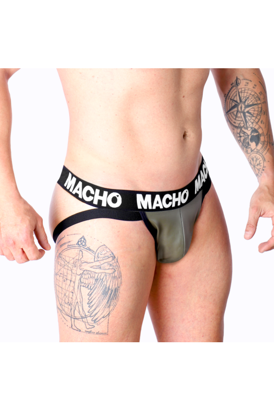 MACHO - MX27GR JOCK IN PELLE GRIGIO BEIGE XL