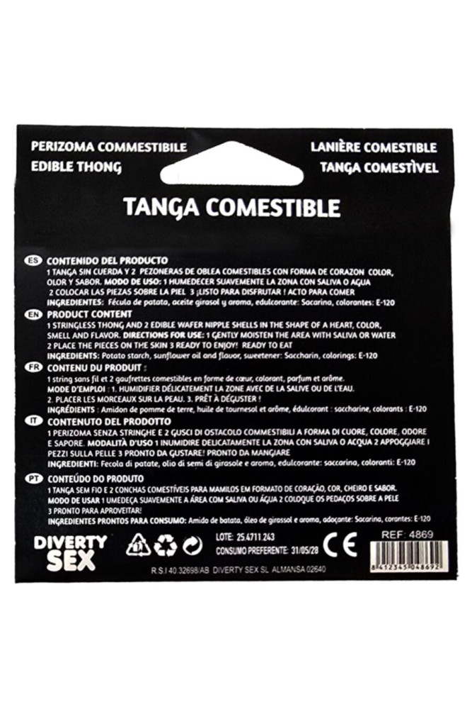 HOTFLOWERS - PERIZOMA IN WAFER E 2 COPRICETTE PER RAGAZZA GUSTO FRAGOLA /es/pt/en/fr/it/
