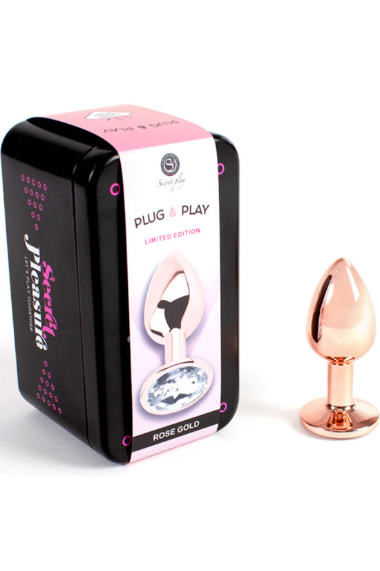 SECRETPLAY - TAPPO IN METALLO ORO ROSA TAGLIA PICCOLA 7 CM