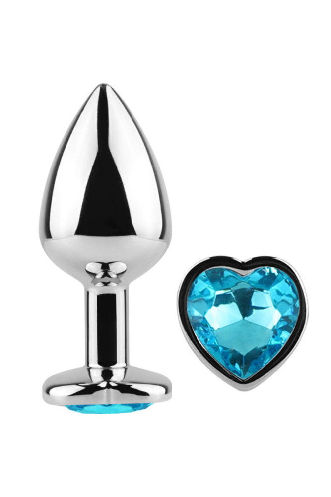 SECRETPLAY - TAPPO IN METALLO CUORE BLU TAGLIA PICCOLO 7 CM