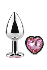 SECRETPLAY - TAPPO IN METALLO FUCSIA CUORE TAGLIA PICCOLA 7 CM