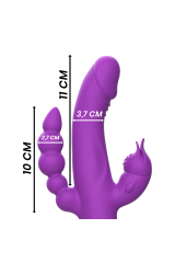 INTENSE - VIBRATORE IN SILICONE CASANOVA RABBIT TRIPLO MOTORE VIOLA