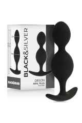 BLACK&SILVER - ORSON PLUG IN SILICONE 2 ONDE ANAL 9 CM