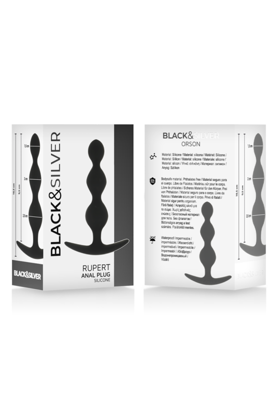 BLACK&SILVER - CATENA PER SFERE ANALI RUPERT 10 CM