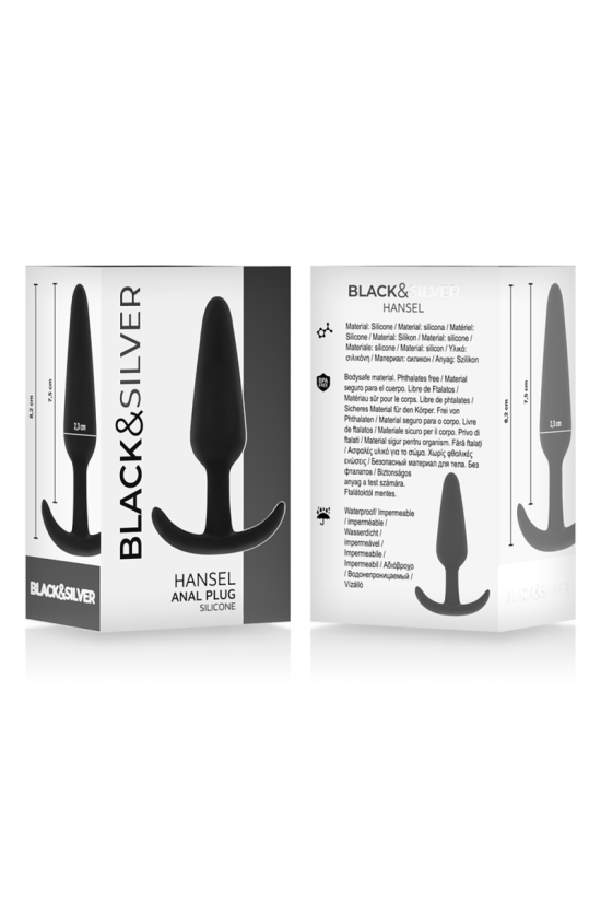 BLACK&SILVER - PLUG ANALE IN SILICONE HANSEL CON MANIGLIA PICCOLO