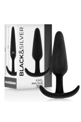BLACK&SILVER - PLUG ANALE IN SILICONE KAEL CON MANICO MEDIO