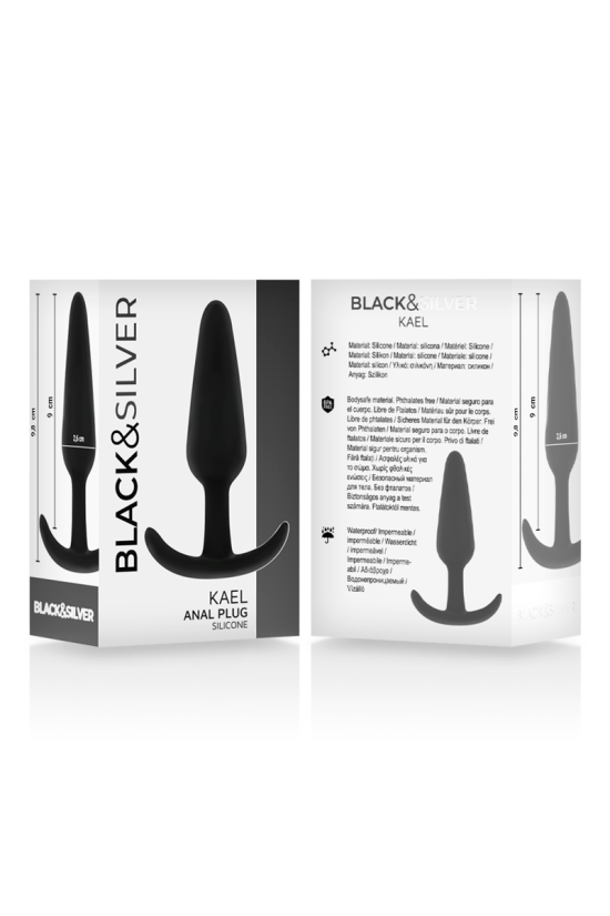 BLACK&SILVER - PLUG ANALE IN SILICONE KAEL CON MANICO MEDIO