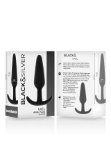 BLACK&SILVER - PLUG ANALE IN SILICONE KAEL CON MANICO MEDIO