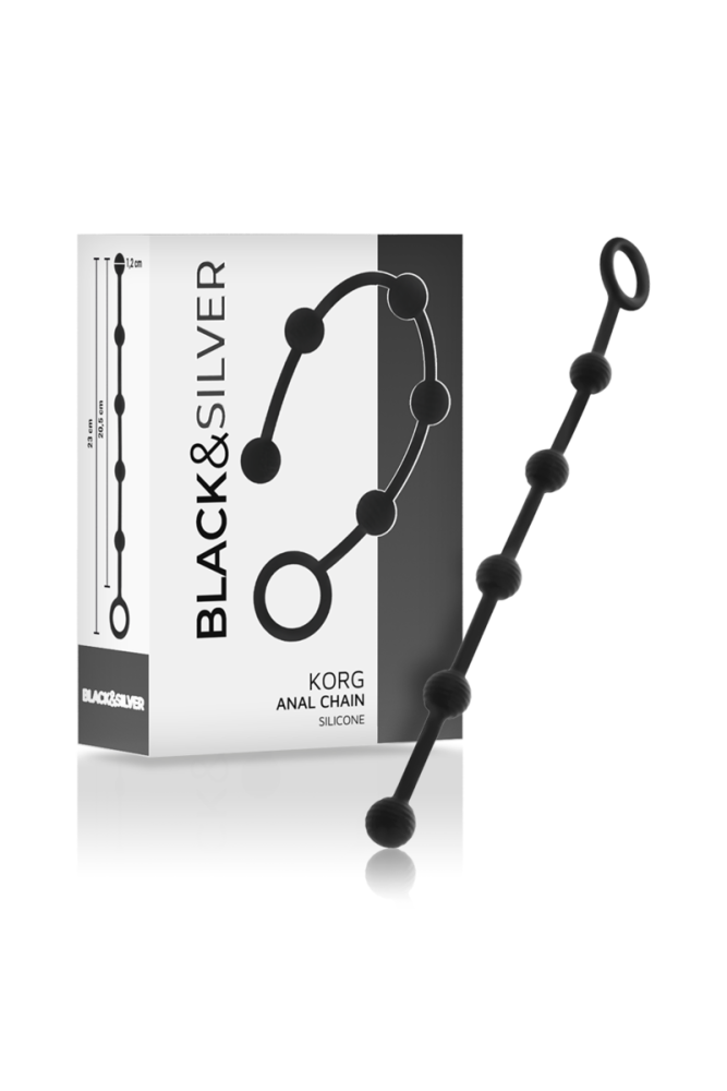 BLACK&SILVER - KORG ROSARIO ANALE INIZIAZIONE IN SILICONE 21 CM