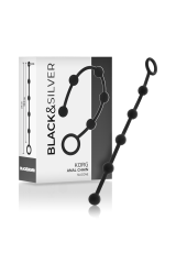 BLACK&SILVER - KORG ROSARIO ANALE INIZIAZIONE IN SILICONE 21 CM