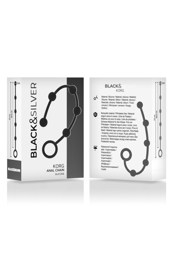 BLACK&SILVER - KORG ROSARIO ANALE INIZIAZIONE IN SILICONE 21 CM
