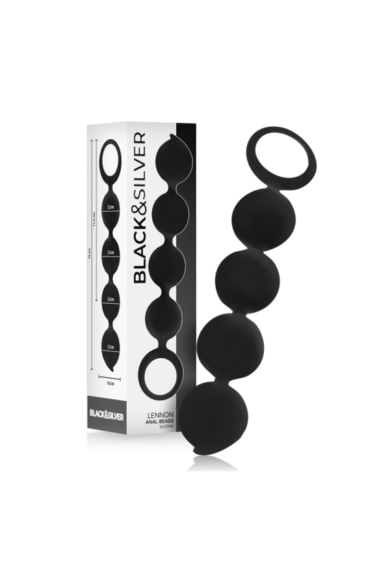 BLACK&SILVER - ROSARIO ANALE LENNON 4 SFERE IN SILICONE 15 CM