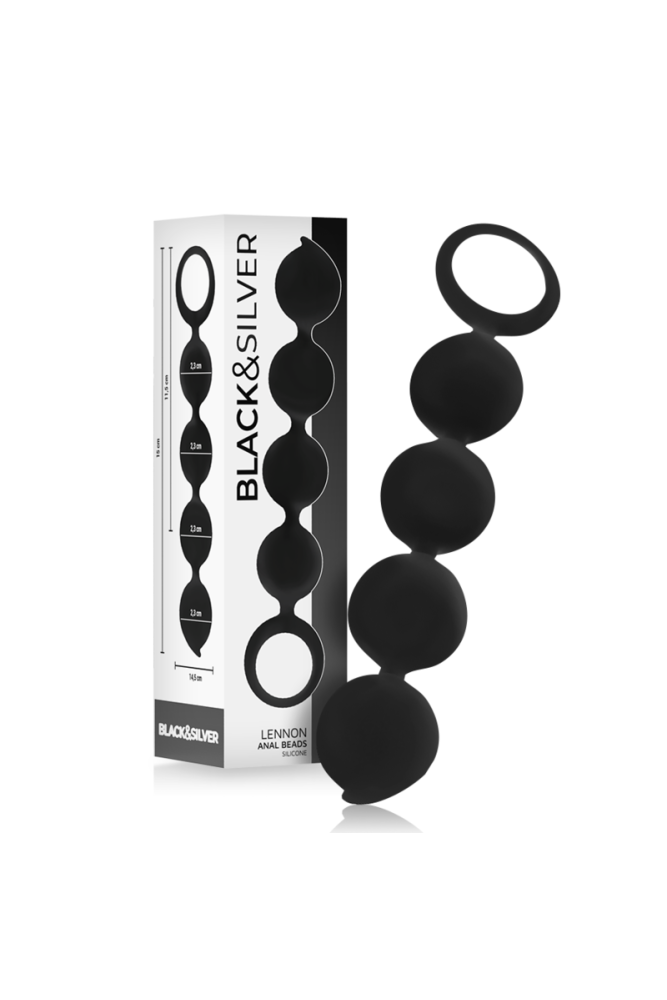 BLACK&SILVER - ROSARIO ANALE LENNON 4 SFERE IN SILICONE 15 CM
