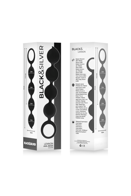 BLACK&SILVER - ROSARIO ANALE LENNON 4 SFERE IN SILICONE 15 CM