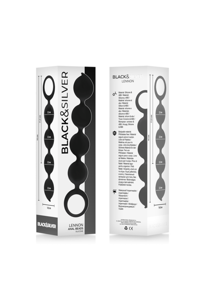 BLACK&SILVER - ROSARIO ANALE LENNON 4 SFERE IN SILICONE 15 CM