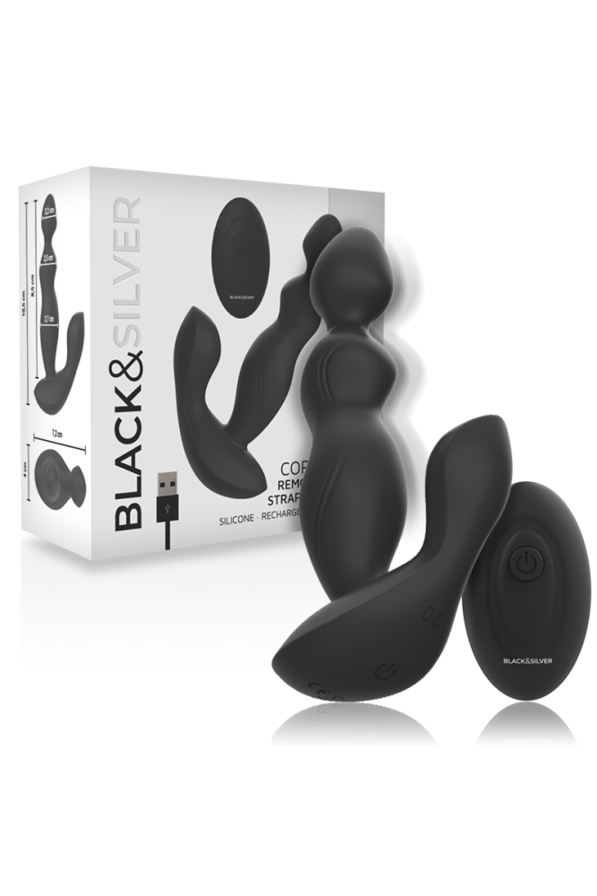 BLACK&SILVER - TELECOMANDO IN SILICONE PLUG ANALE CORA